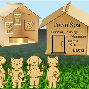 Mini Pet World Town Spa Wooden Play Set, Grooming Salon for Pets | Pretend Play